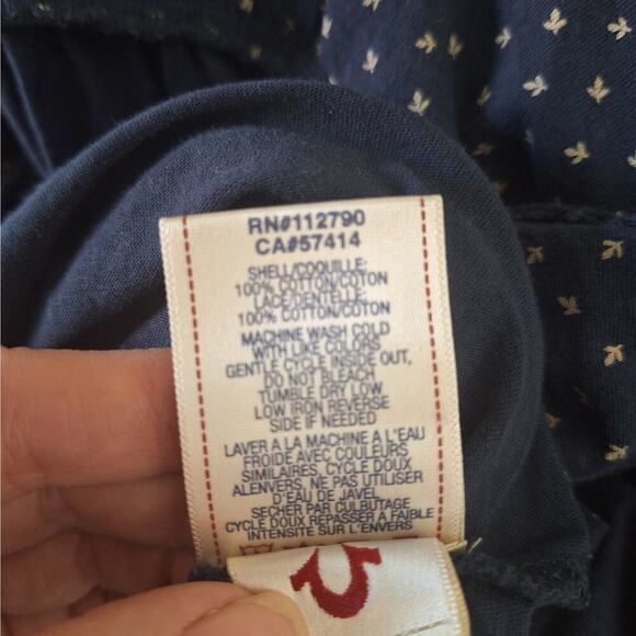 True Religion Womens Babydoll Tank Spaghetti Strap Coquette Hippie Navy Small P - Picture 10 of 13